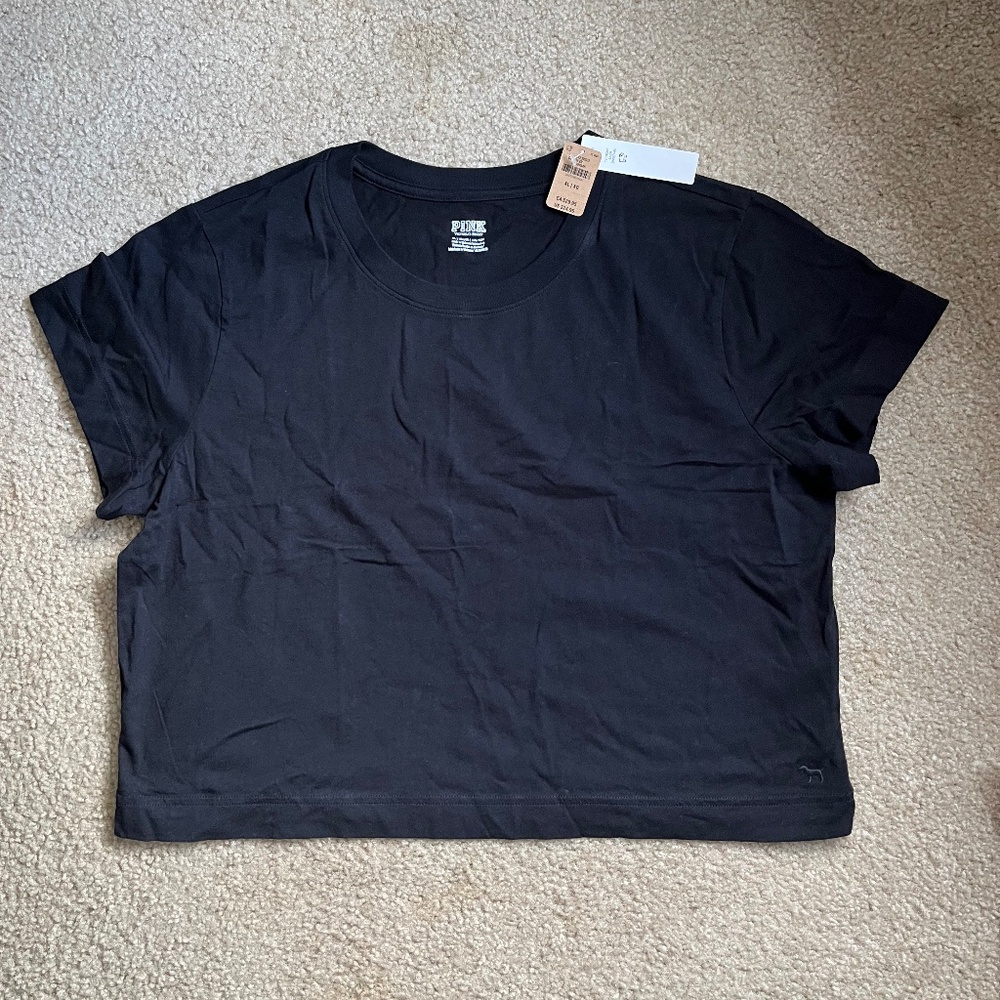 Black Crop Tee Victoria Secret PINK